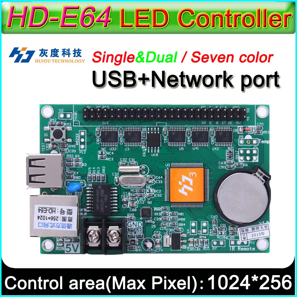 

HD -E64 LED display controller, Single&double color P10 LED sign Control card,U-Disk and LAN Cable to edit and updated programs