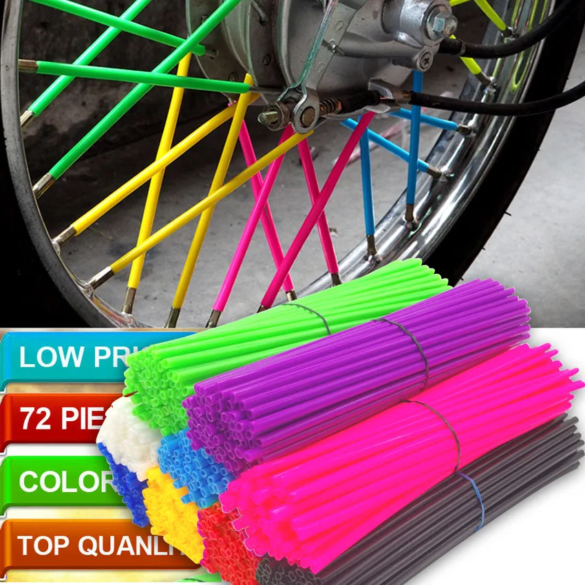 Motorcycle Dirt Bike Wheel Rim Spoke Skins Covers Wrap Tubes Decor