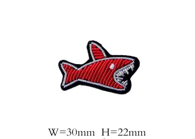 DIY Новые высококачественные 3D вышитые вручную значки морские животные/акула/рыба/Омар повязка аппликация для пальто брюки сумка брошь - Цвет: fish