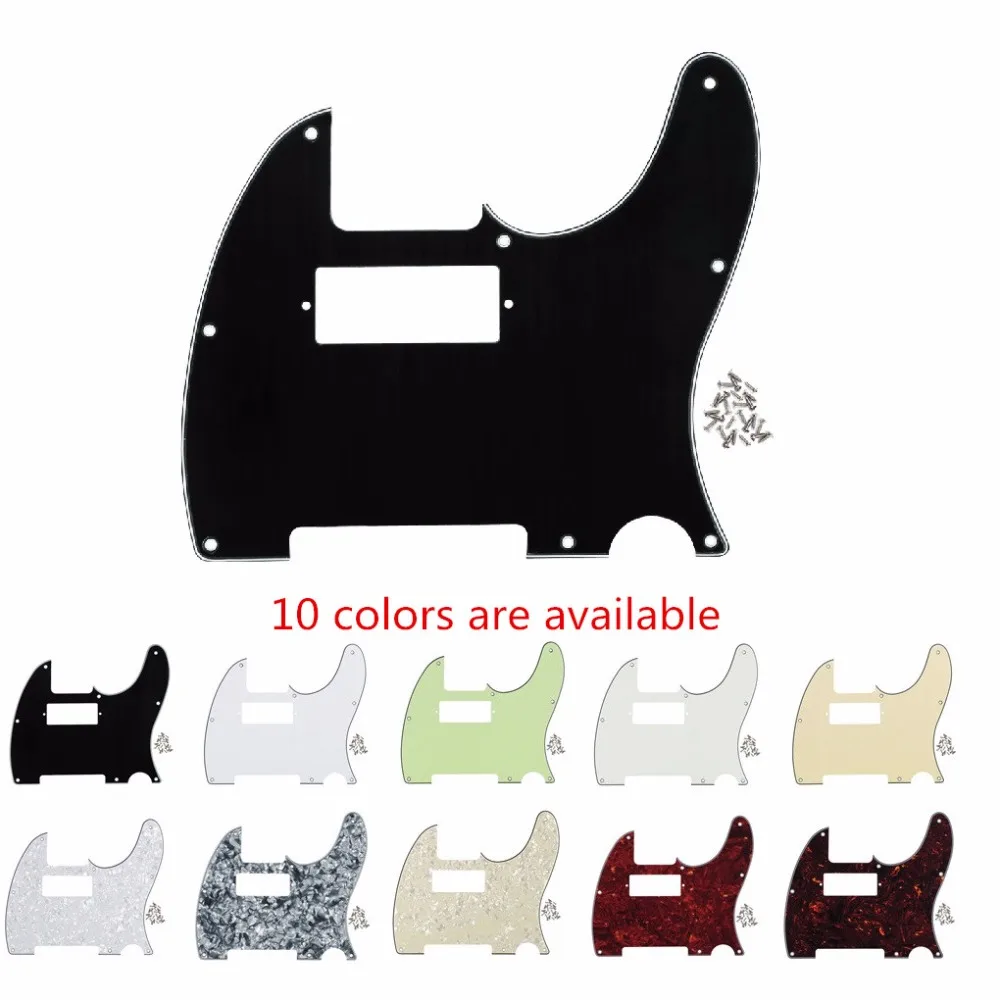

FLEOR 1PCS Mini Humbucker Tele Guitar Pickguard Scratch Plate w/Screws for USA/Mexico Tele Guitar Parts 11 Colors Available