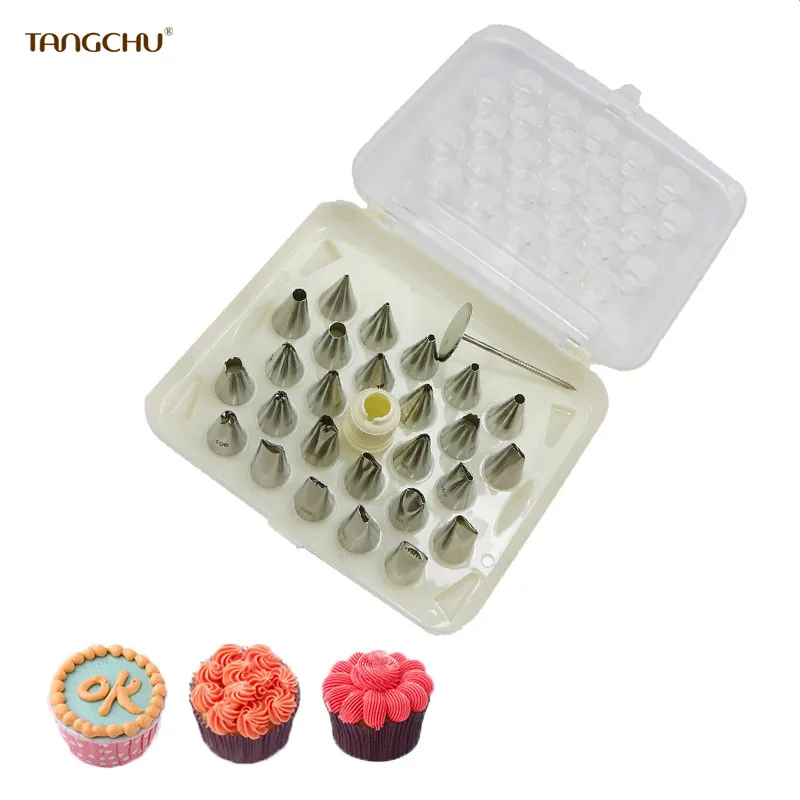 TANGCHU New 26pcs Different Shapes Cake Decorating Nozzles