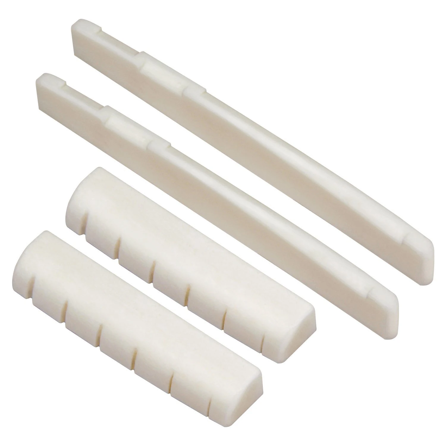 

2 Sets of 4pcs 6 String Acoustic Guitar Bone Bridge Saddle and Nut Made of Real Bone-MUSIC