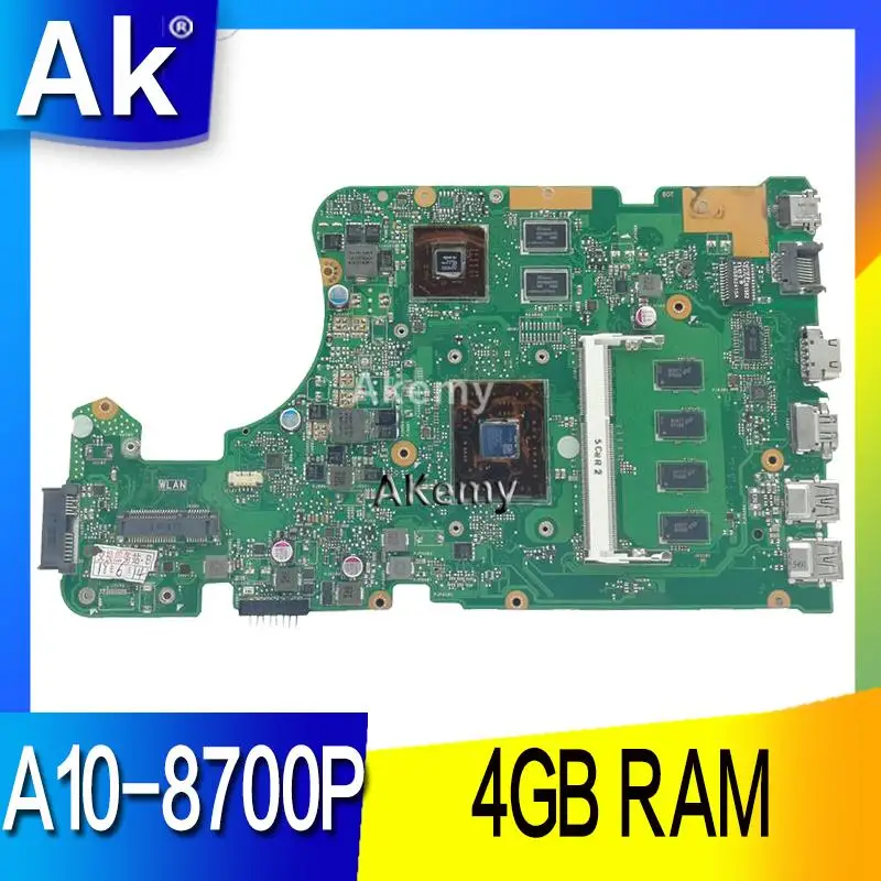 AK с A10-8700P 4 Гб RAM X555DG материнская плата для ноутбука For Asus X555Y X555YI X555D тест