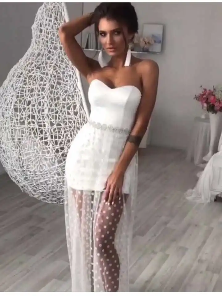 

High Quality Celebrity White Black Strapless Long Mesh Rayon Bandage Dress Cocktail Party Dress