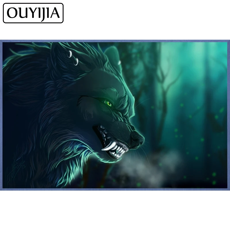 Алмазная картина OUYIJIA 5D сделай сам с изображением животных свисток волка полная