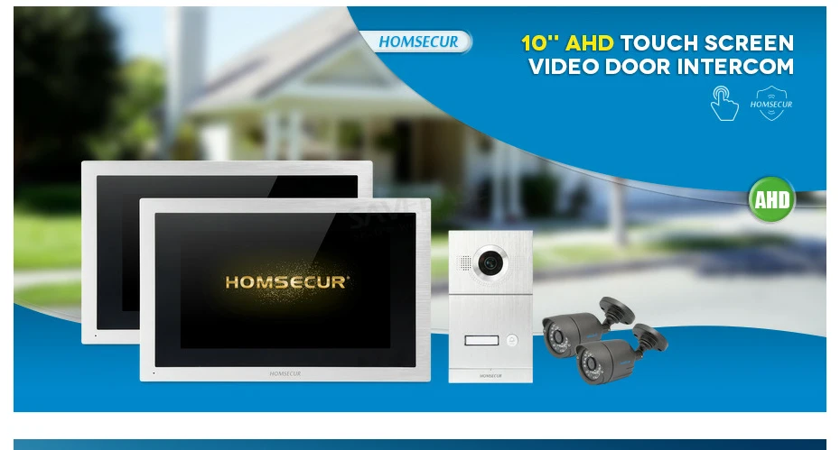 HOMSECUR 4 провода AHD видеодомофон с Интерком охранника Поддержка музыки и кино BC121HD-1S+ BM114HD-S