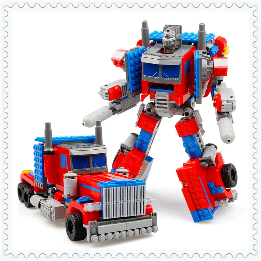 

384Pcs Building Block Toys 2 In 1 Transformation Robot Truck KAZI 8023 DIY Figure Brinquedos Gift For Children Compatible Legoe