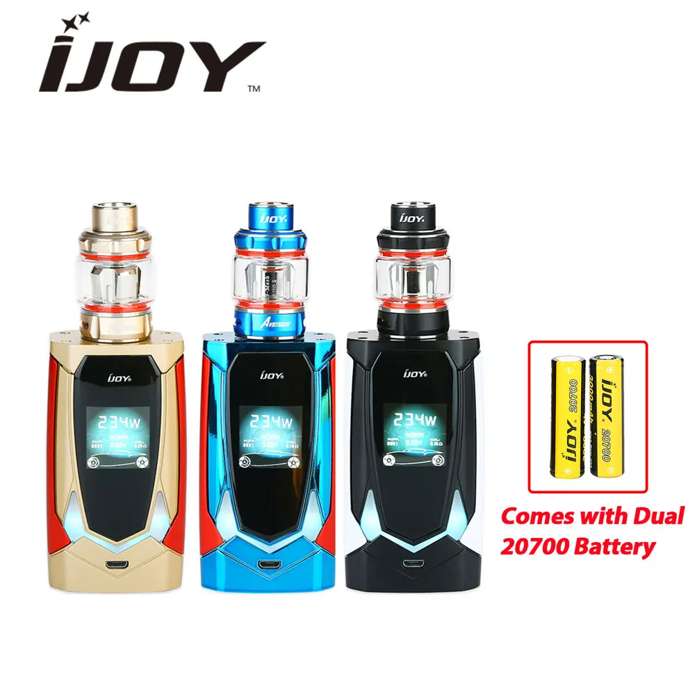 

IJOY Avenger 270 TC Kit Voice Control 234W Box MOD with Dual 20700 Cells 6000mAh Battery & 3.2ml/4.7ml SUBOHM Tank e-Cigs Kit