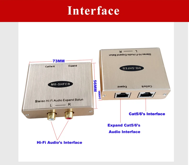 2-CH Hi-Fi аудио splitte передатчик Cat5 стерео аудио концентраторы линейный уровень аудио RJ45 конвертер стерео RCA расширить расширитель