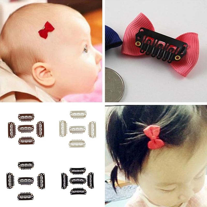 

50 Pcs/lot Solid Dot Baby Mini Small Hair Clips Weft Snap Clips Hair Piece Extensions DIY Accessories