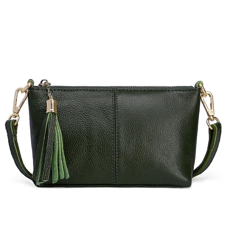 Модная мягкая натуральная кожа женская сумка через плечо женские маленькие сумки для муфт классический подарок вечерние сумочки - Цвет: deep green