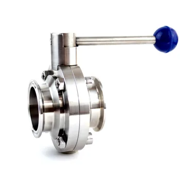 

2-1/2'' Sanitary Butterfly Valve Tri-Clamp Silicone Sealing Manual Valve Pneumatic Valve Stainless Steel 304 with Pull Handle
