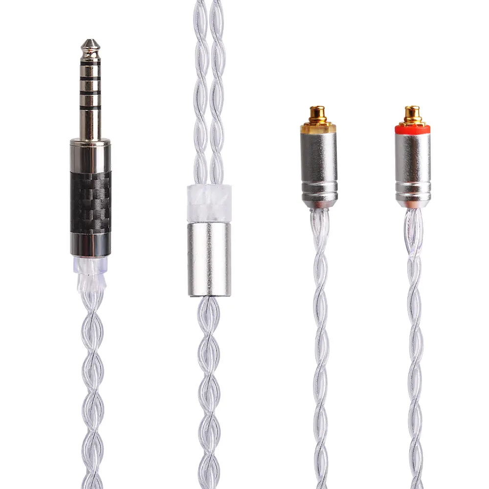 

New Yinyoo H3 H5 4Core Crystal Silver Plated Cable 3.5mm Earphone Cable With MMCX/2pin For For LZ A5 A4 HQ5 HQ6 QT2