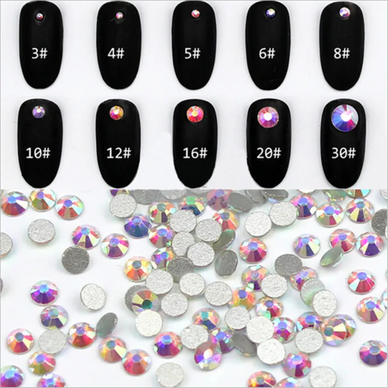

High Quality Nail Art Glass Rhinestones Round Nail Rhinestones Jewelry Craft Shiny Crystal Clear ab Flat Back Crystal Stones