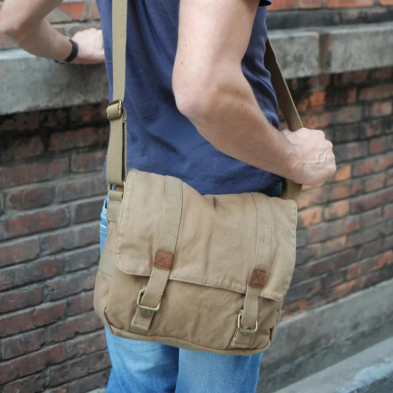 

Fashion Single Shoulder Bag Canvas Vintage Men women Solid String Messenger Bag Casual Travel Men Women Messenger Bags