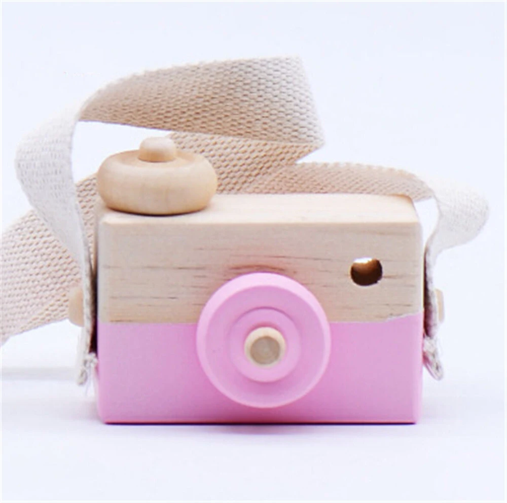 Toy Cameras Mini Cute Wooden Camera Baby Kids Hanging Photography Prop Decoration Children Educational Birthday Christmas Gifts