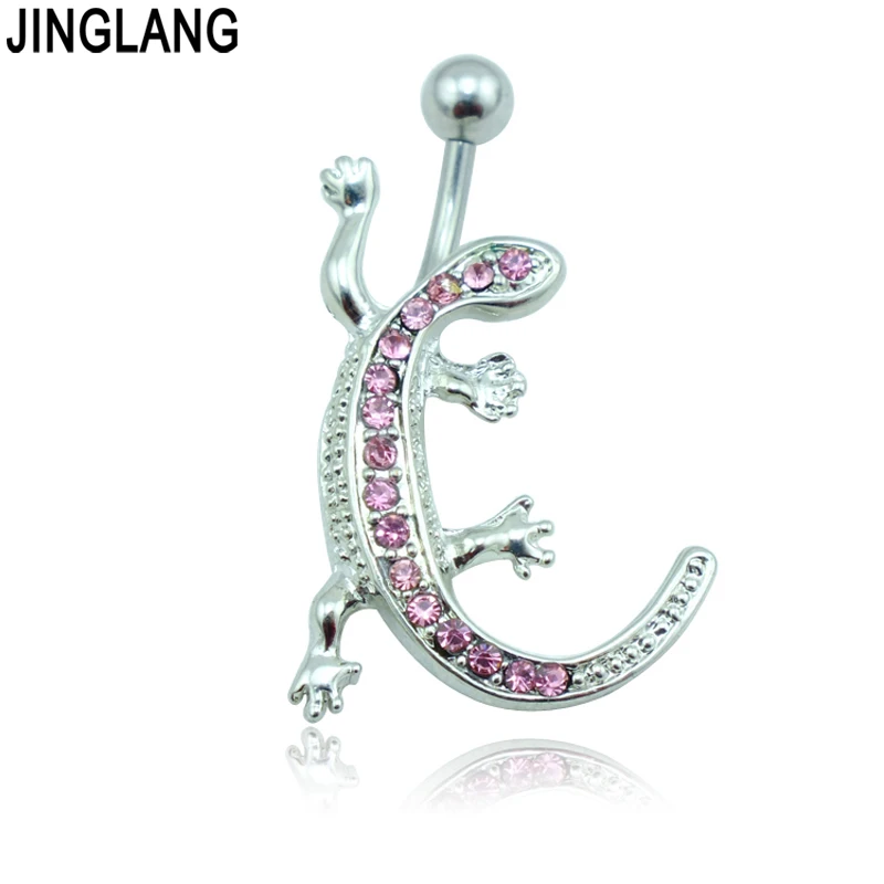 Бренд jinglang новые кольца на пупках для живота хирургическая сталь розовый горный