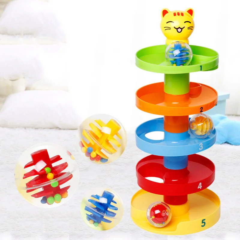 

5 Layer Ball Drop Roll Swirling Tower for Baby Toddler Development Educational Toys YH-17