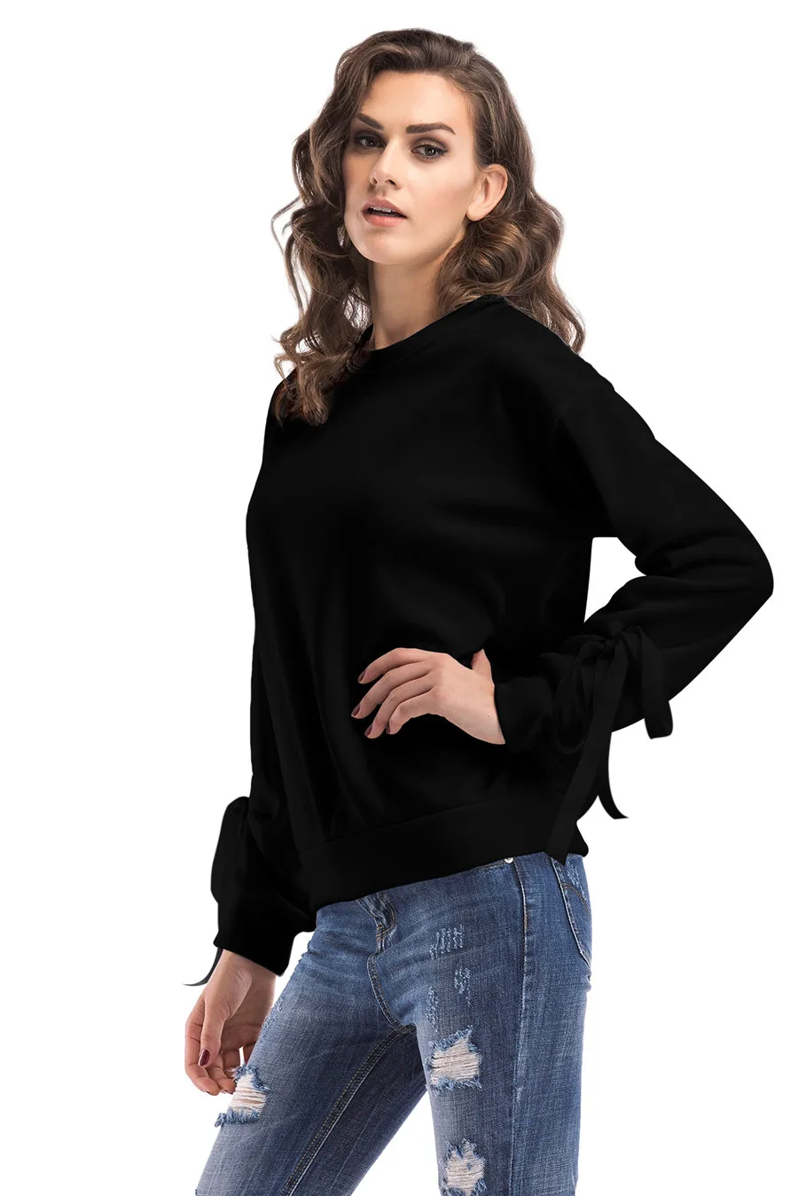 Gladiolus New Fashion Spring Autumn Sweatshirt Women O-Neck Lace Up Long Sleeve Pullover Women Hoodie 2019 Ladies Tracksuit Tops (10)