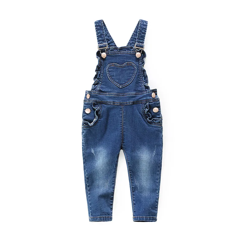 free shipping new spring autumn Baby girls denim bib pants infant