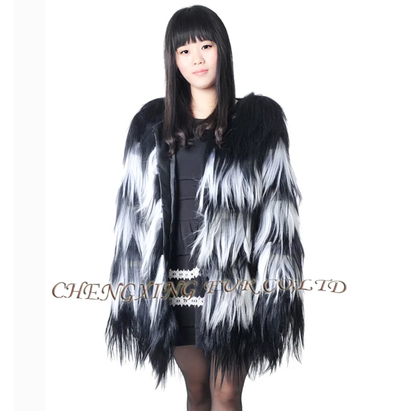 Женское зимнее пальто из натурального козьего меха|fashion winter|coat womendesigner coats women |