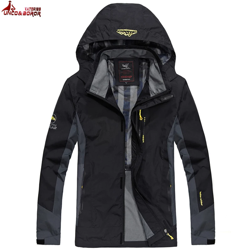 Beste UNCO amp; BOROR plus Size 6XL 7XL 8XL Mannelijke Jas Lente Herfst Brand Waterdicht Winddicht Jasje Toerisme Berg Jas mannen