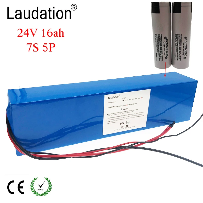 Laudation 24V 16ah Электрический велосипед литий-ионный Батарея 29,4 V 16000 мА/ч, 15A BMS 250 Вт 350 18650 Батарея пакет двигатель для инвалидной коляски