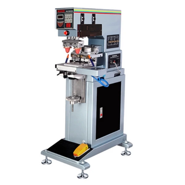 

close ink cup dia 90mm 2 color shuttle pad printing machine working polymer plate