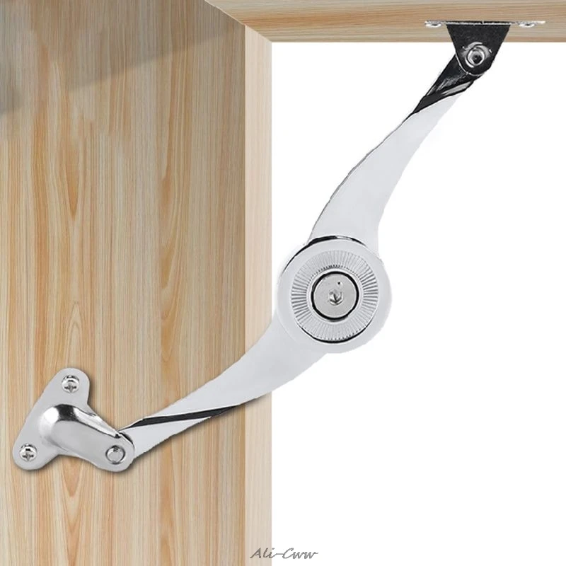 S-Shape Hydraulic Rod Adjustable Door Hinges Polished Lift Up Flap Stay Support Hardware For Kitchen Cabinet Furniture
