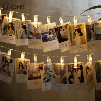 

Romantic 3m Light String with Clip DIY Photo Custom Wall Decoration Vintage Fishing Net Bar Party Wall Decor Wedding Decoration