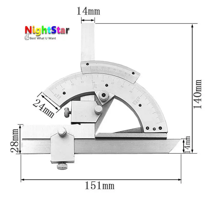 0-320 градусов точный угол измерительный прибор Универсальный конический транспортир инструмент