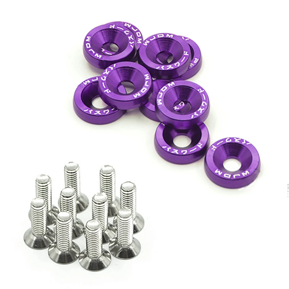 

10pcs Password jdm M6 x 20 Colorful License Plate Bolts Auto Accessories Modification Washer Design Car Accessories
