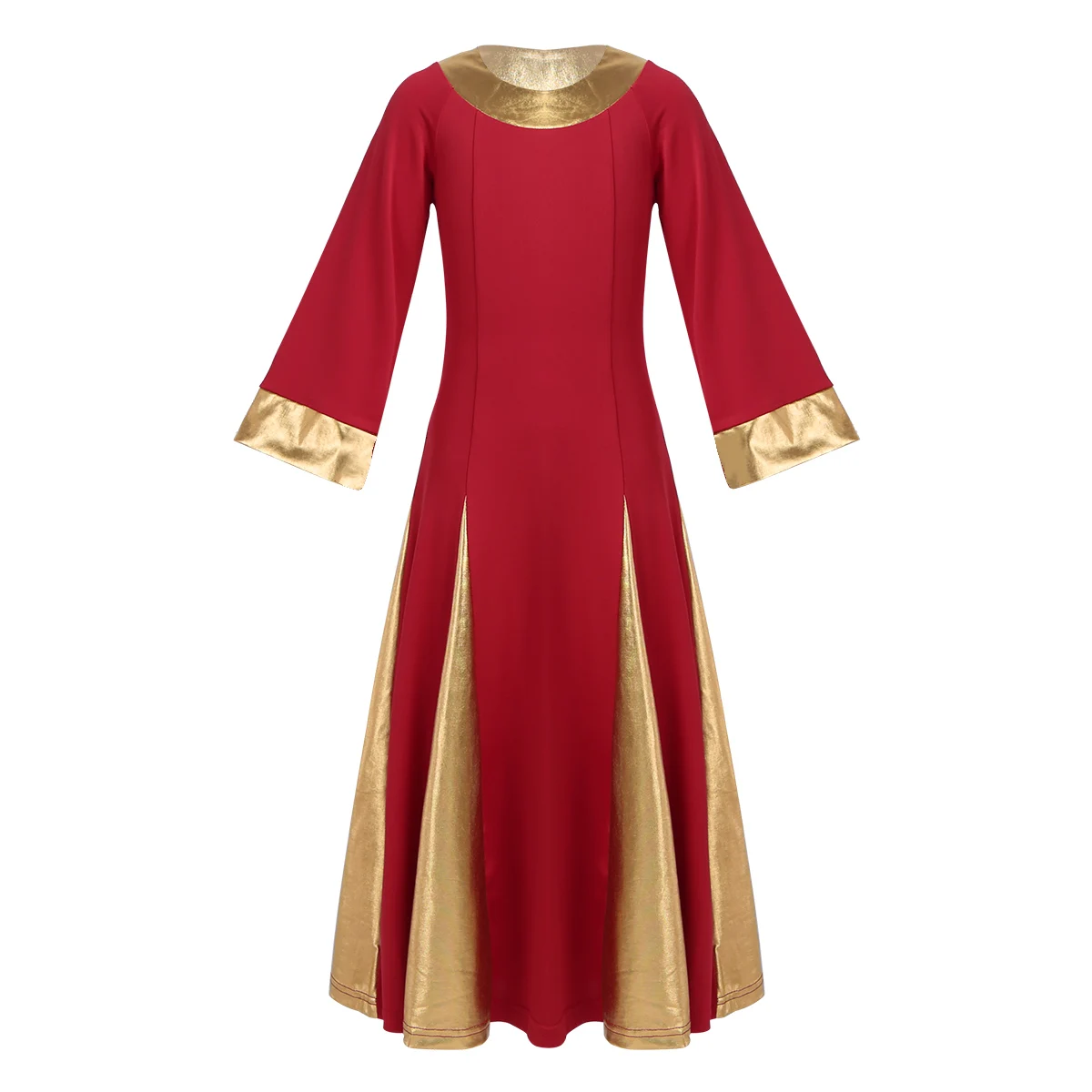 Iiniim/танцевальное платье-пачка для девочек; детское платье с длинными рукавами и металлическим воротником; платье для праздника; платье для танцев - Цвет: Red