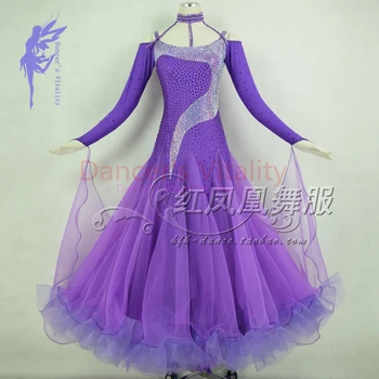 

New Ballroom dance costumes sexy senior embroidery stones ballroom dance dress for women ballroom dance dresses S-4XL