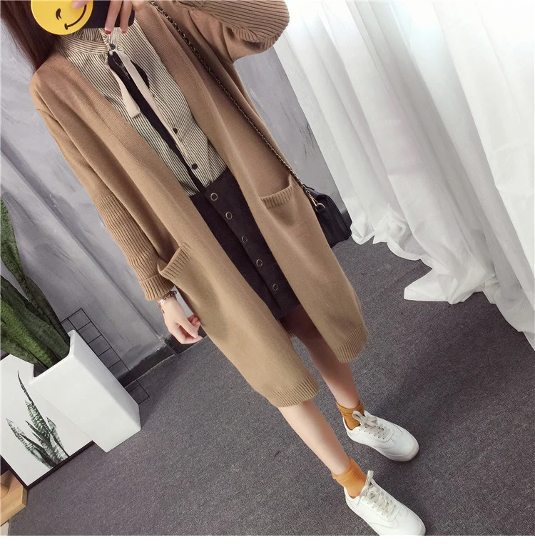 Long Sweater 2018 New sweaters women fashion loose sweater Long sleeve Open Stitch Hooded Good quality HOT Top Sweet sweater Sweaters