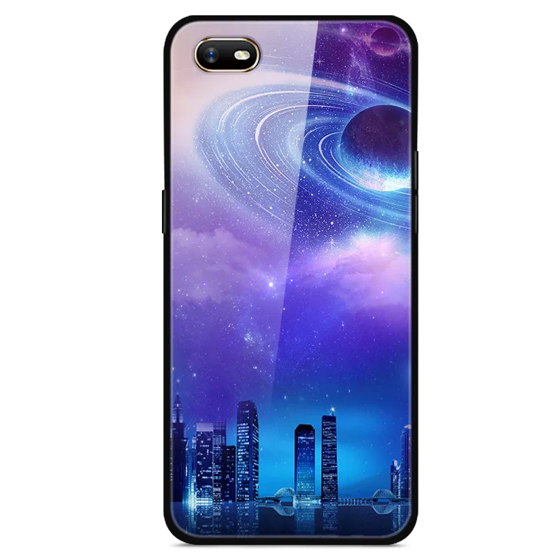 Для OPPO A1K чехол из закаленного стекла жесткий чехол для телефона для OPPO A1K чехол s Мягкий бампер для OPPOA1K A 1K CPH1923 чехол Роскошный - Цвет: 1