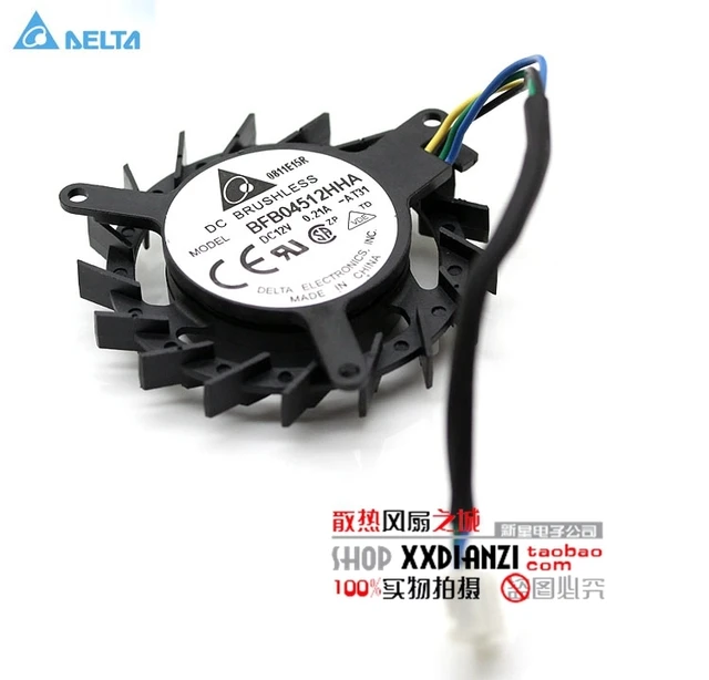 Modest Original Delta BFB04512HHA 0.21A 4 wire PWM 4.5 pitch diameter 3.9cm graphics card fan