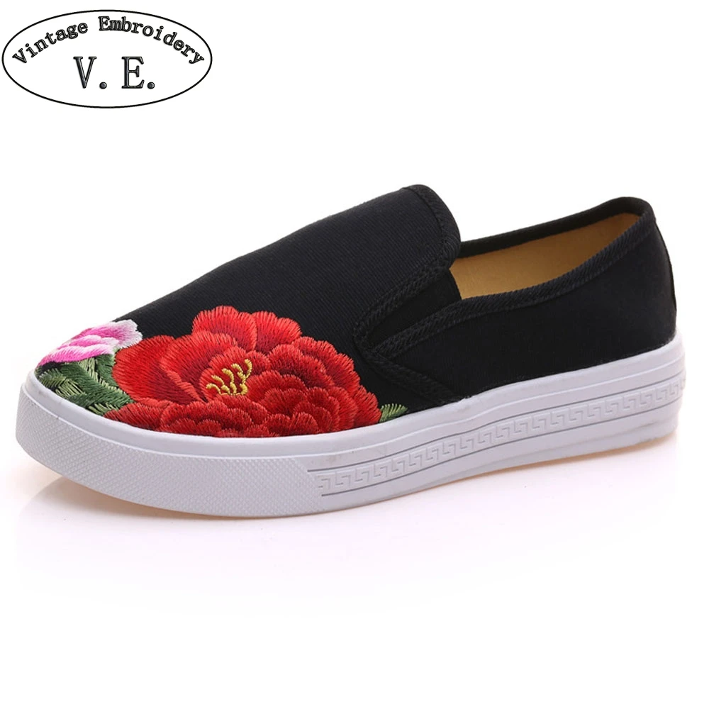 black canvas platform shoes