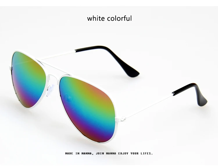 Longkeperer Модные Детские Пилотные солнцезащитные очки мальчики девочки классический дизайн серебряная оправа синие линзы солнцезащитные очки для детей - Цвет линз: white colorful