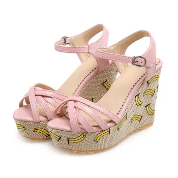 

Size 36-43 Female Narrow Bands Platform Sandals Ladies Summer High Heels Shoe For Free Shipping Woman Fashion Dress Wedges Shoes