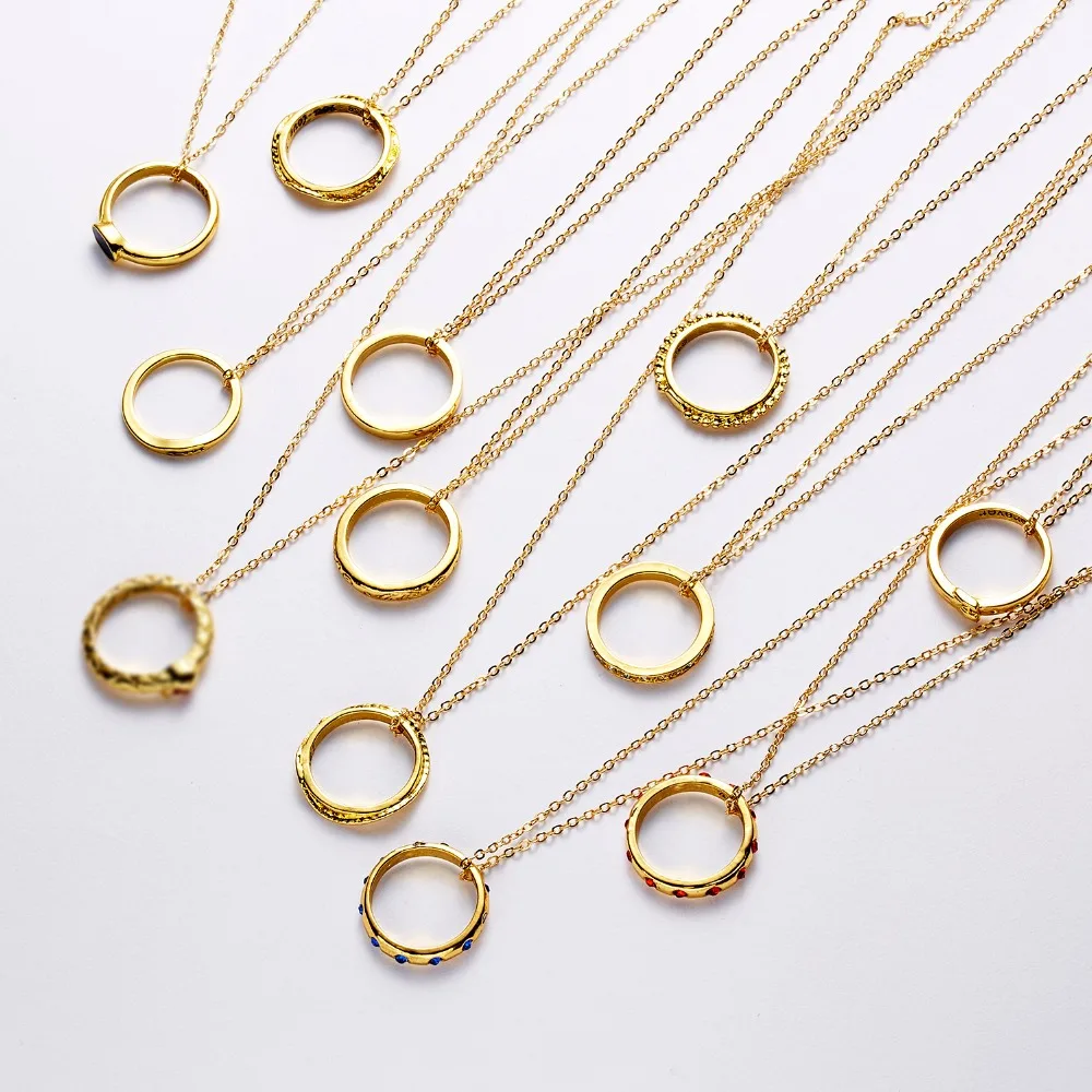 

Rinhoo 7.5*10cm Paper Card Lettering Round Alloy Pendant Paper Card Necklace Fashion Charm Jewelry Gift For Women