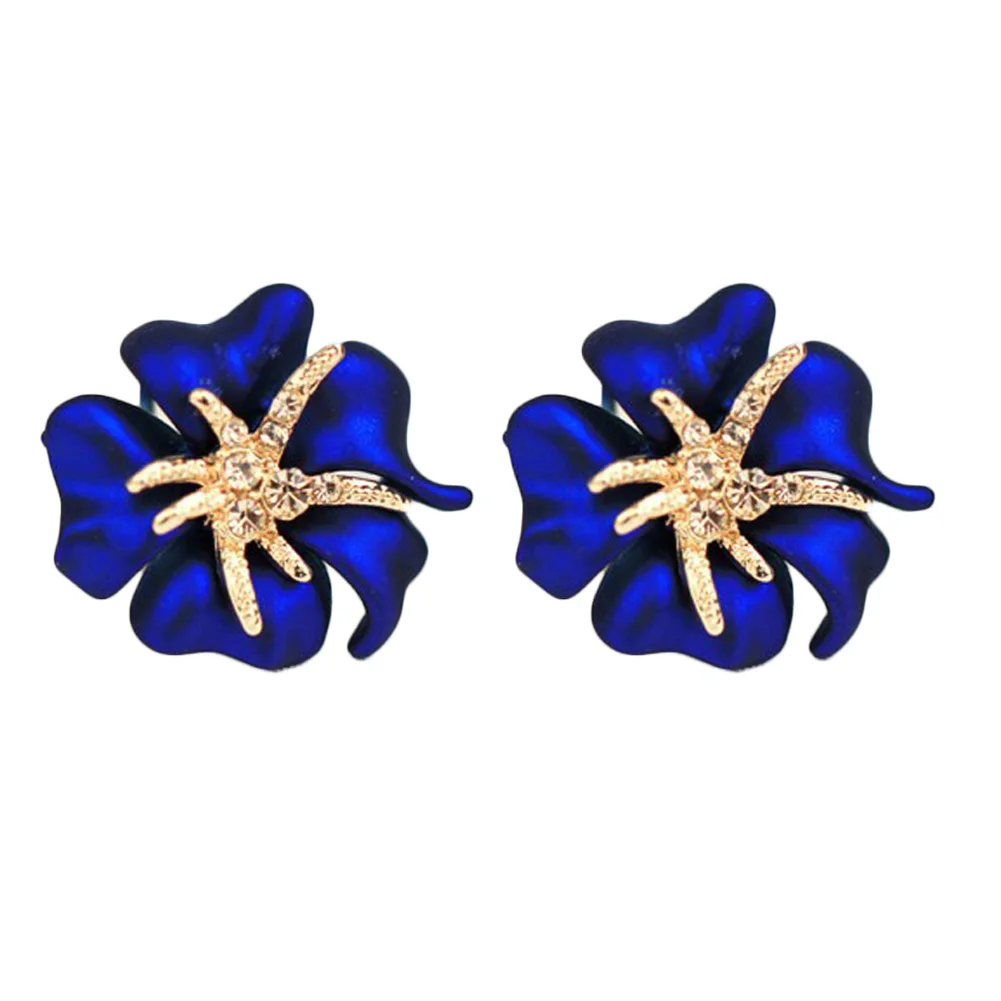 

charming fine jewelry 4 colors brinco pequeno 1 pair New Jewelry Crystal Flower Starfish Cocktail Earrings Cuff