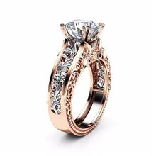 ROXI CZ камень кольцо ювелирные изделия Bague Femme Мода розовое золото цвет лист кристалл свадебные кольца для женщин ювелирные изделия Прямая подарок