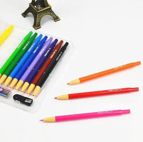 Тайваньский SimbaLion 12 цветов автоматический акварельный карандаш для детей динамический цветной бессвинцовый механический карандаш