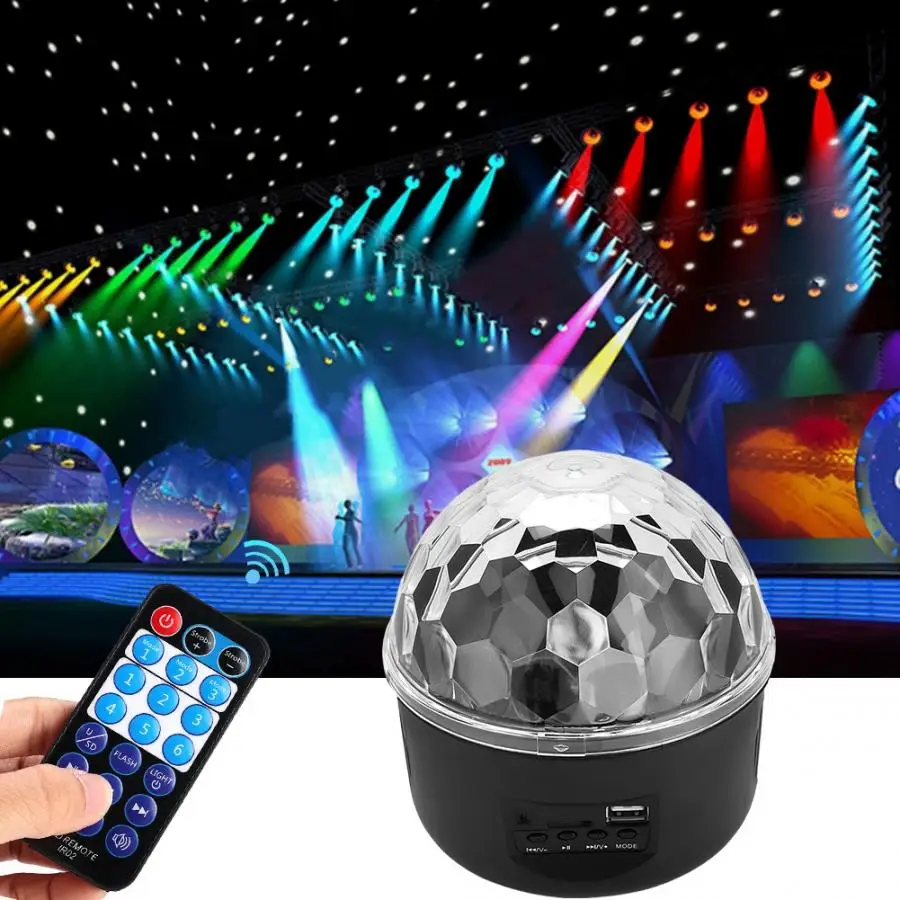 

Remote Control Stage Light Crystal LED Ball Projector Stage Effect Light with Infrared US Plug 110V