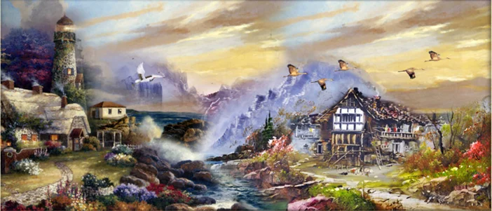 

latest New Handmade cross stitch Diy 5d diamond painting Home Landscape picture full diamond 2019 embroidery home decor Crafts