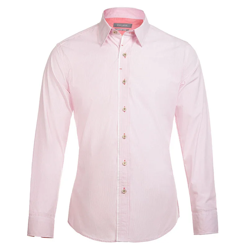 Buy Pink Plaid Men Shirt 2017 New Arrival Mens Dress Shirts Brand Design Long