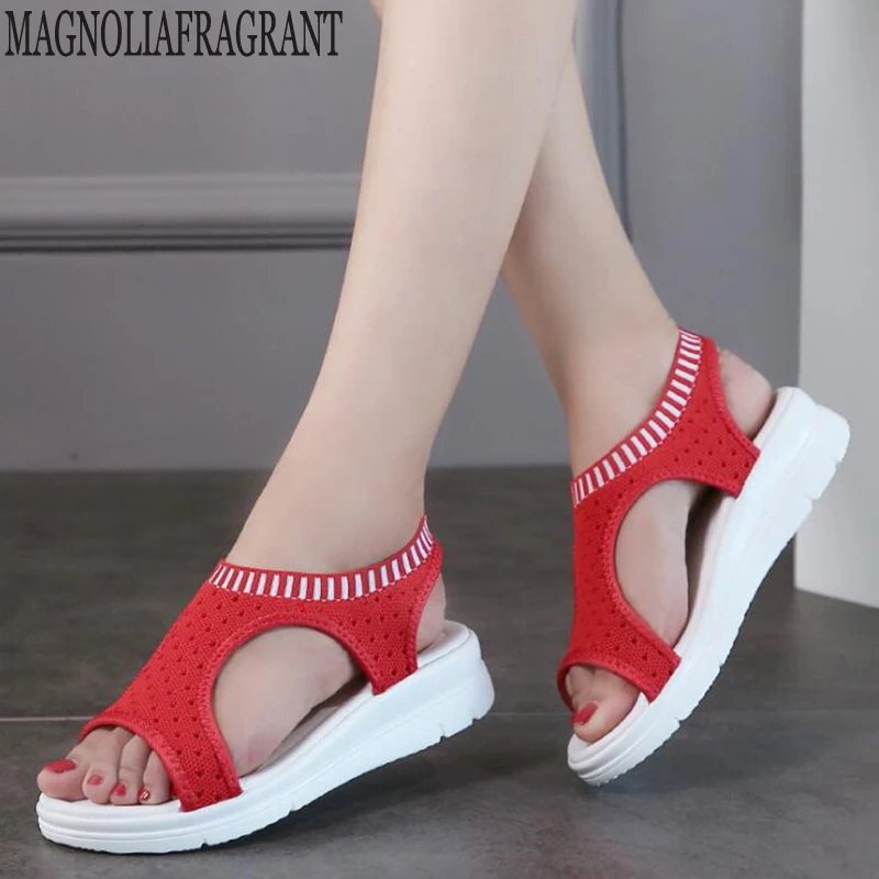 

Large size Fashion Women Sandals For Breathable Comfort Shopping Ladies Walking Shoes Summer Platform Black Sandal Shoes DD002