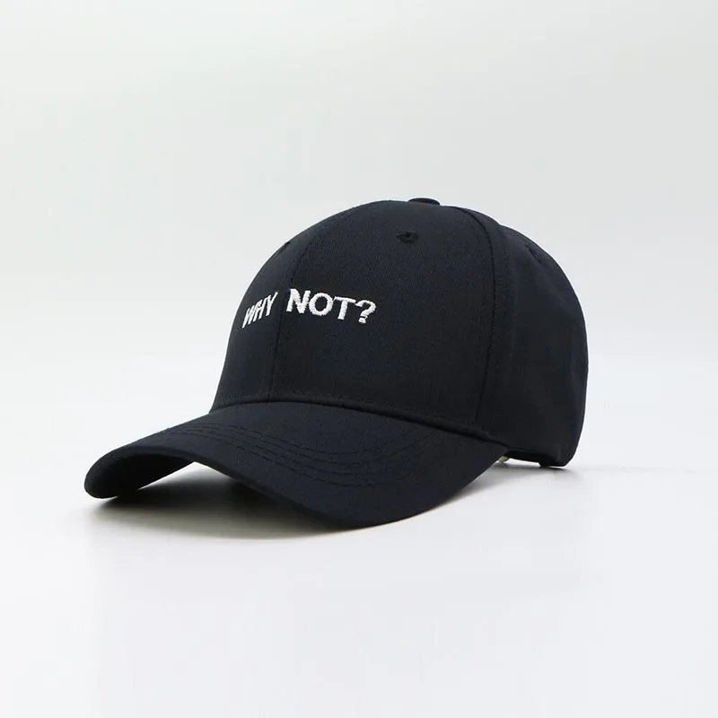 Black Бейсболка с надписью Why Not Snapbacks, хип-хоп кепка для мужчин и женщин, шапка для папы, хлопковая черно-белая облегающая Кепка для мальчиков и девочек, кепка s - Цвет: Black