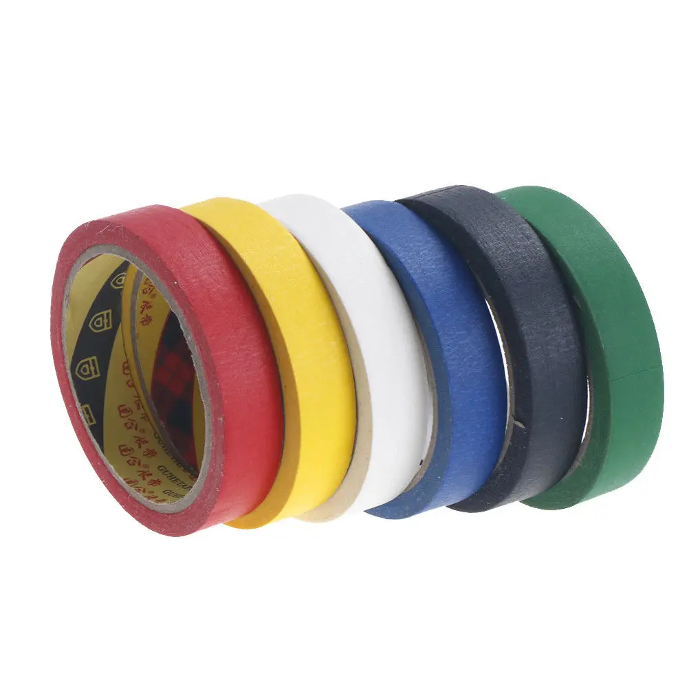 Colourful Waterproof 10/15/20mm*20m Paper Sticky Tape DIY Masking Painting Tape General Purpose Tool Insulation Adhesive Tape